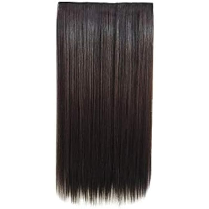 DILLARDS One-Piece Thickened Five-Clip Hair Extension Seamless Women's Synthetic Hair Long Straight Elegant Fashion Wig Accessory - Image 2